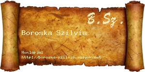 Boroska Szilvia névjegykártya